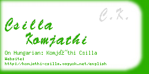 csilla komjathi business card